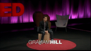 Graham uses a box as a relevant prop to anchor his message.